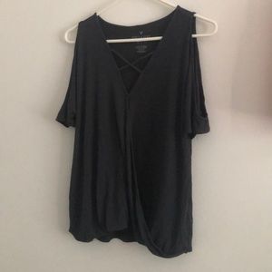 AEO dark gray top